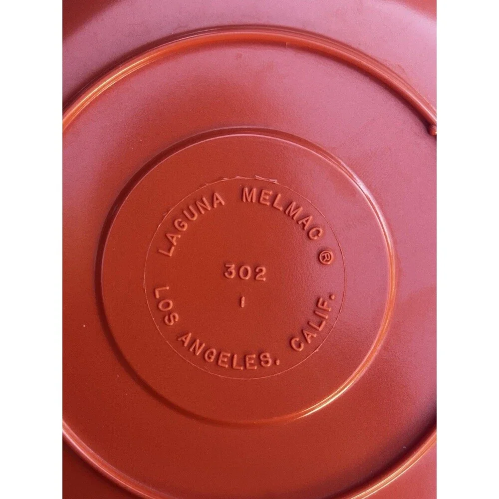 Vintage Laguna Melmac Set of 6 Saucers 5.5” Burnt Orange Rust #302 MCM USA